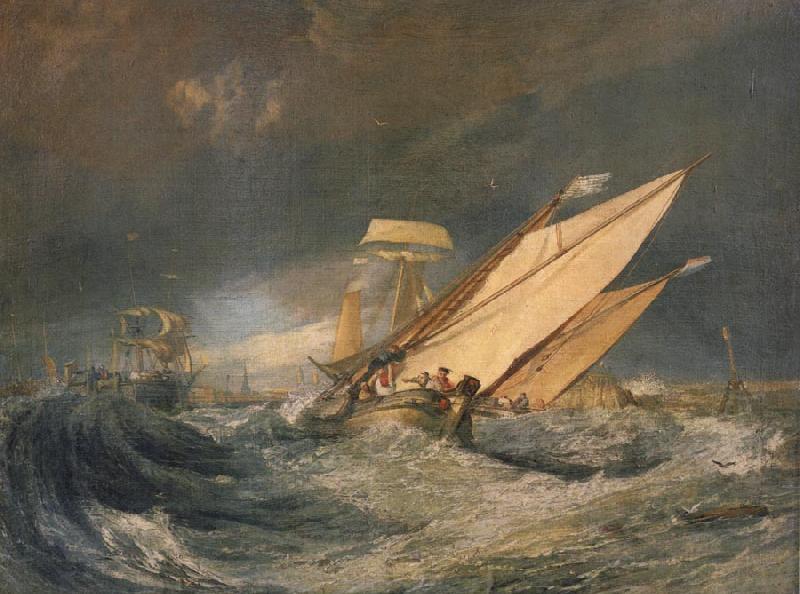 Joseph Mallord William Turner Fishing boats entering calais harbor